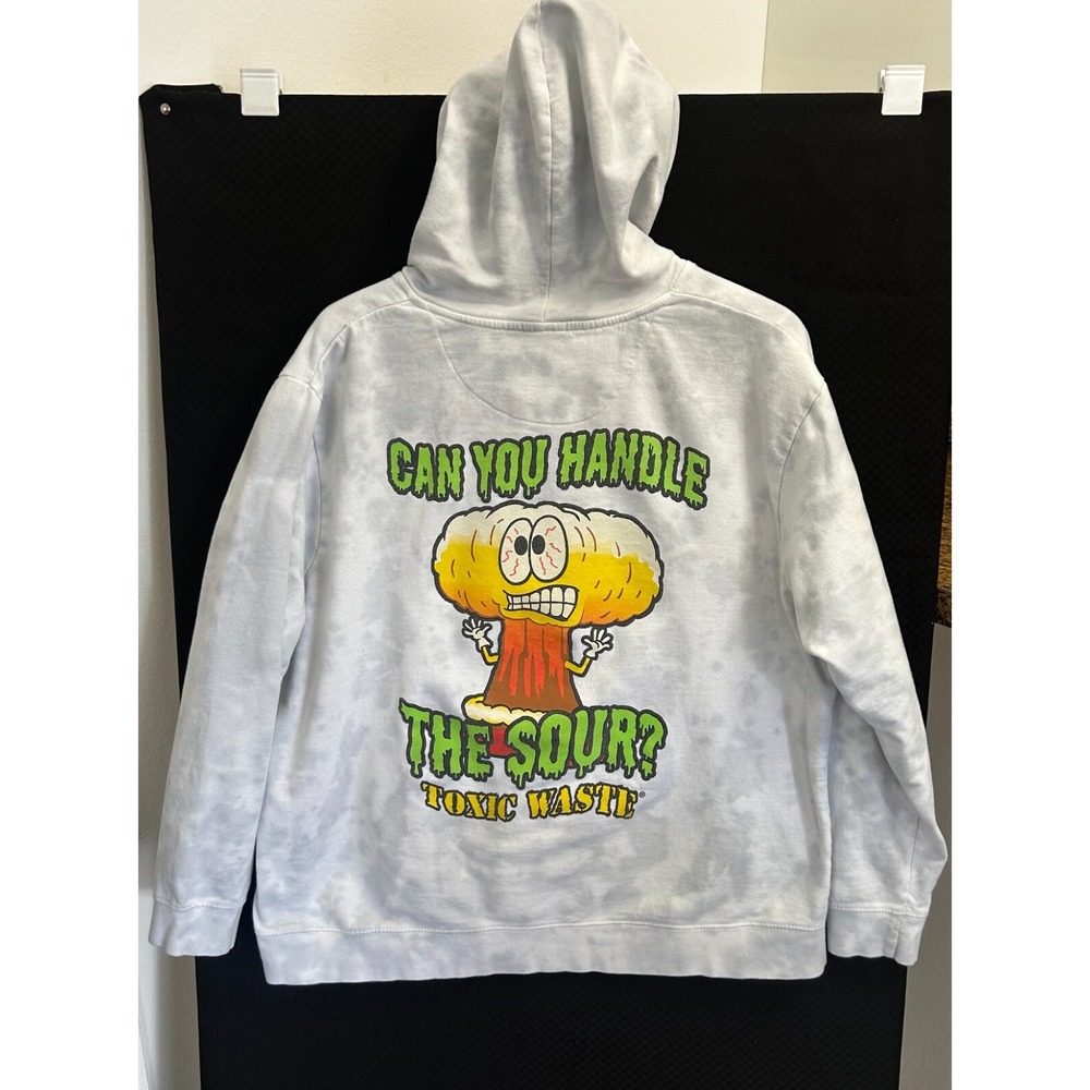 Toxic Waste Sour Candy Hoodie Women XL White Camo Double Graphic Kangaroo Pocket - Picture 2 of 9